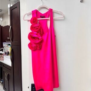 Ted Baker Pink Sleeveless Dress with Floral Accents